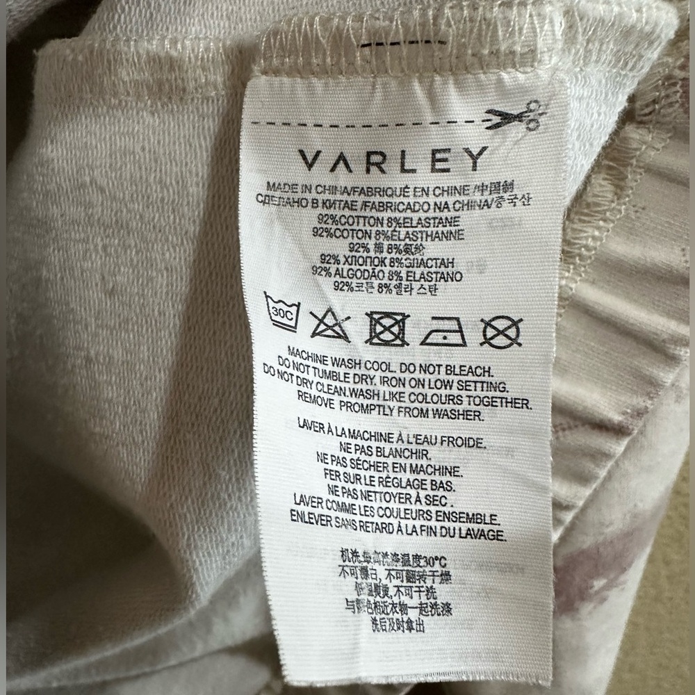 • VARLEY • Romero Sweat Taupe Tie Dye quarter-zip pullover sweater • - Picture 8 of 11